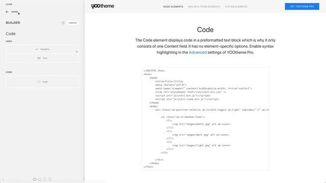 Using the Code Element | YOOtheme Documentation смотреть онлайн