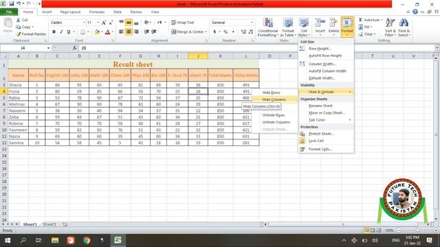 Lecture 10 Use of Format Menu in MS Excel 2010 смотреть онлайн