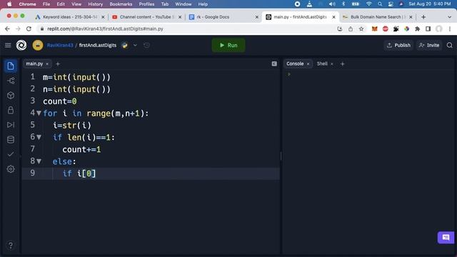 Python Program to count numbers which have the same First and Last Digits | CCBP Foundations Test 3 смотреть онлайн