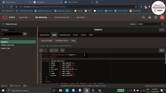 24. CÓMO CREAR UN PACKAGE - ORACLE APEX - VIDEO 3/4 [Videotutorial en español - 24] смотреть онлайн