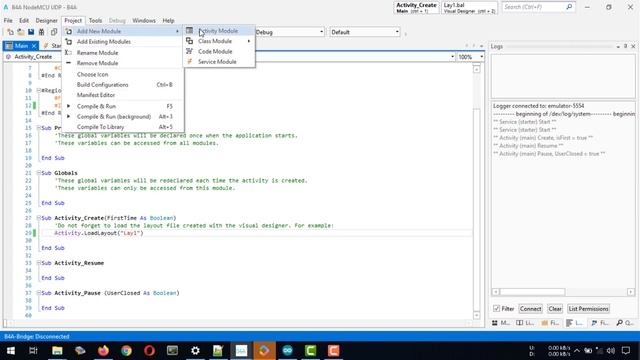 B4A + NodeMCU + Arduino IDE | Android App With B4A Communication With NodeMCU V3 Using WiFi Via UDP