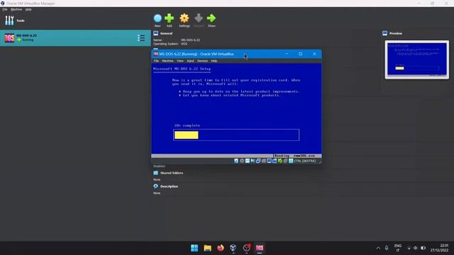 MS-DOS 6.22 in VirtualBox смотреть онлайн