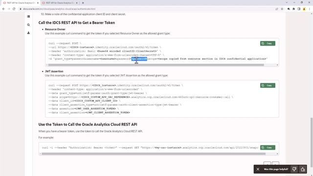 Rest API for OAC Snapshot Creation смотреть онлайн