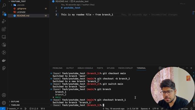 Create your first branch and Switch between branches | Git | Yash Jain смотреть онлайн