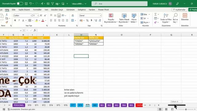 Excel 1 Dakika - Gelişmiş Filtreleme - Çok sayıda VE YADA koşulu смотреть онлайн