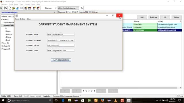 JAVA ECLIPSE GUI TUTORIAL 12 INSERT THE DATA IN THE SQLITE DATABASE PART 2 смотреть онлайн