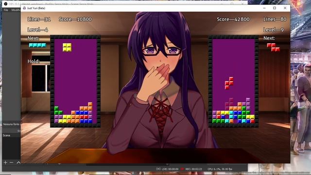 Just Yuri DDLC Tetris - getting crashed by Yuri and giving up on tetris as a whole смотреть онлайн