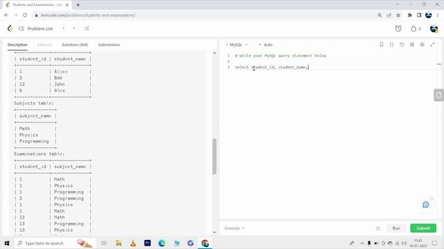 1280. Students and Examinations| Leetcode SQL Easy смотреть онлайн