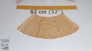 Раскрой и пошив детской юбки из 6 предметов (4 года)