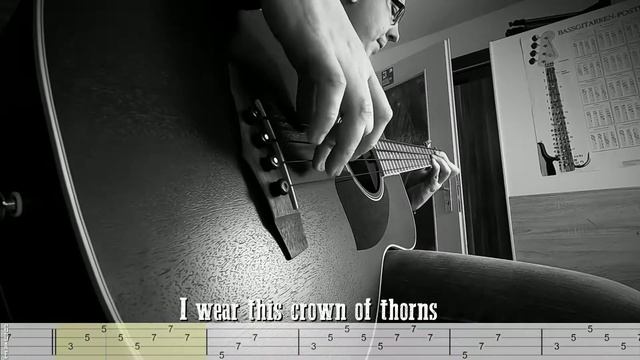 Johnny Cash- Hurt (Acoustic Bass Cover w/Tabs & Lyrics) смотреть онлайн