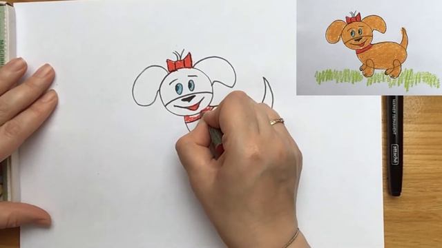 Как нарисовать собачку легко вместе с Солнечным Утром смотреть онлайн