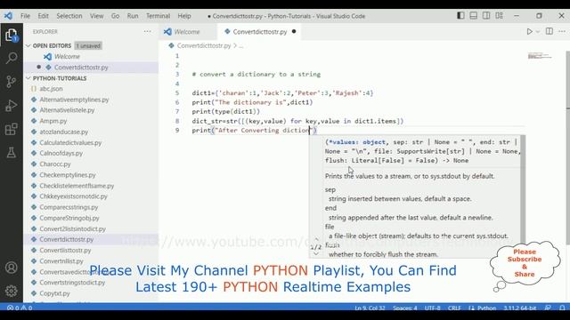 #192 Python Full Course Convert Dictionary String смотреть онлайн