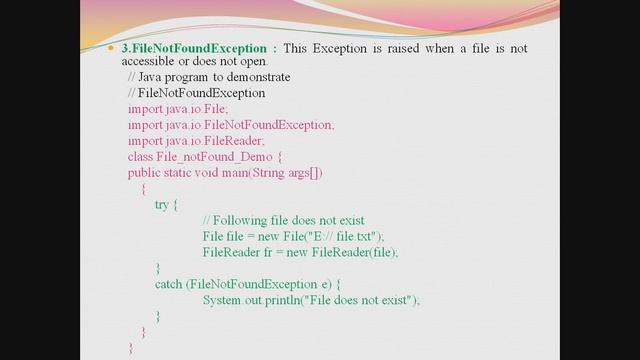 Java built in exceptions смотреть онлайн