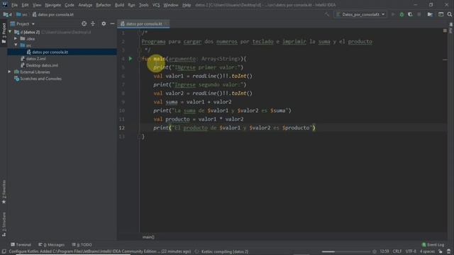 Progrmación en Kotlin, Datos por consola смотреть онлайн