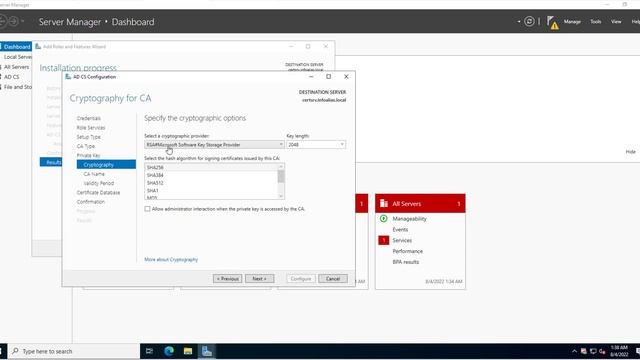 Certificate Authority configuration part 2 смотреть онлайн