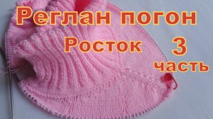 Вязание сверху. Реглан погон. Росток, 3 часть.