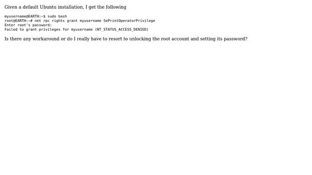 Granting SAMBA rights and privileges requires root password смотреть онлайн