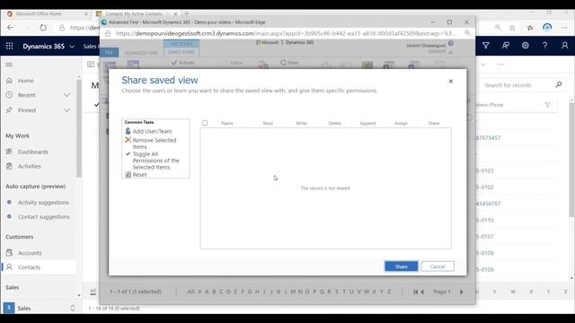 Trousse Dynamics 365 - Vidéo 8 - Comment partager ou assigner une vue dans Dynamics смотреть онлайн