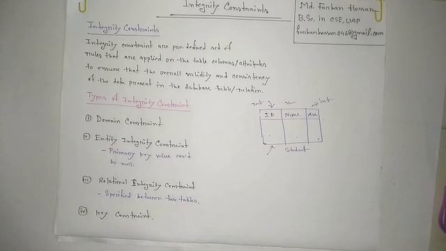 Lec: 30 | Integrity Constraints | DBMS | Bangla Tutorial смотреть онлайн