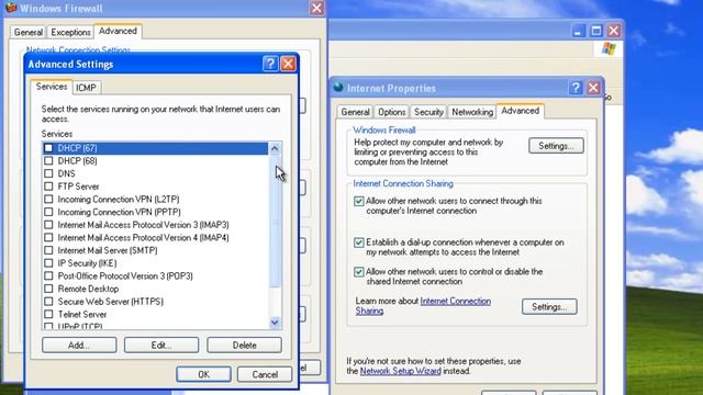 Windows XP - Firewall Configuration on a Shared Internet Connection смотреть онлайн