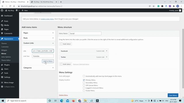 How to Add Social Media Icons in WordPress Menu | WordPress Tutorial By Leena Jain смотреть онлайн