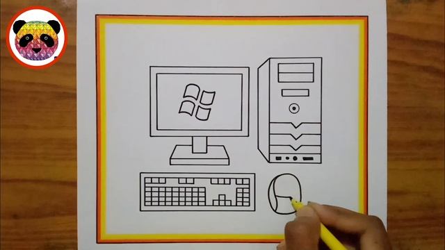 How to Draw Desktop Computer Easy Step By Step / Computer Parts Drawing / Computer Drawing смотреть онлайн