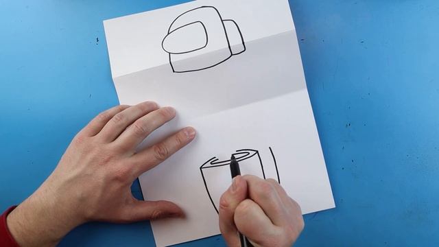 How to Draw an AMONG US SURPRISE FOLD WITH IMPOSTER!! смотреть онлайн