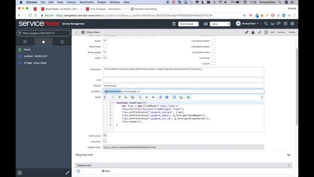 FlowDesigner Flows UI Action смотреть онлайн