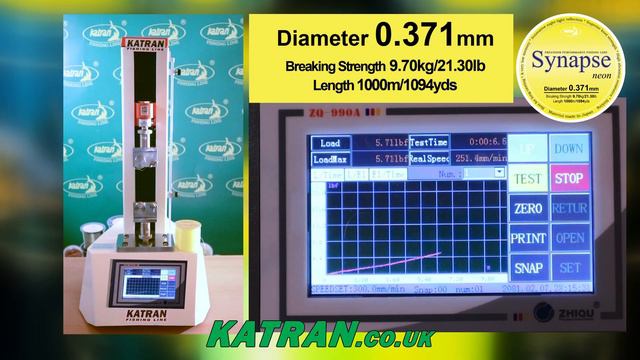 Katran Synapse Neon 0,371mm Breaking Strength TEST смотреть онлайн
