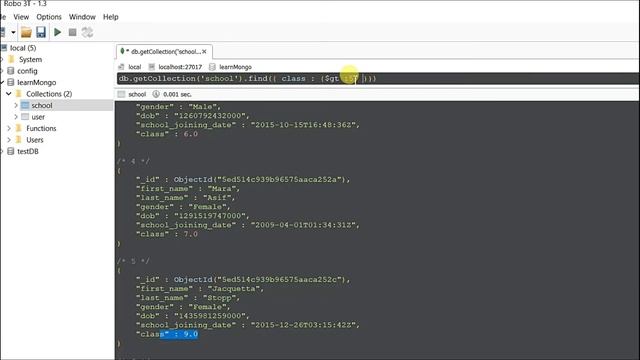 17.MongoDB tutorial for beginners: less than and greater than combined смотреть онлайн