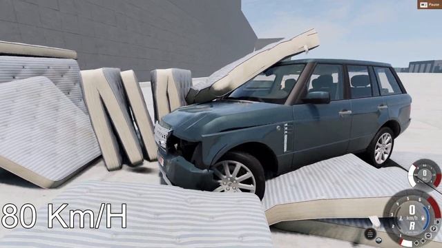 100 MATTRESS vs RANGE ROVER! 200 Km/H CRASH TEST! - BeamNg Drive смотреть онлайн