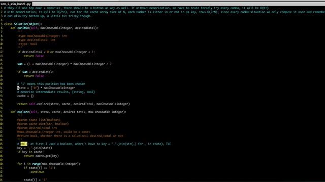 Baozi Training Leetcode 464 solution: Can I Win смотреть онлайн