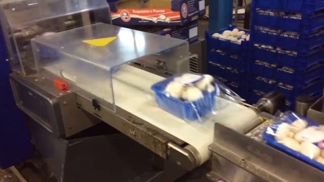 Упаковка Шампиньонов в лотки.www.trade-core.ru смотреть онлайн