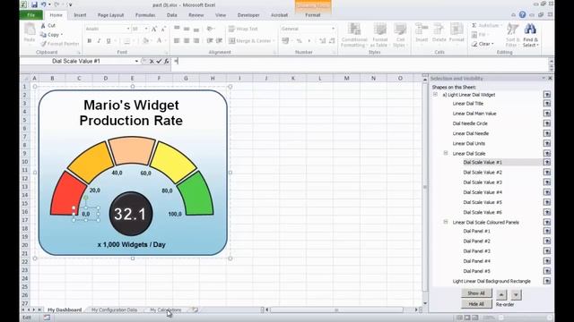 Excel Dashboard Spreadsheet Speedometer Help