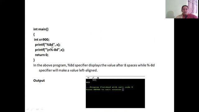 PROGRAMMING IN C | FORMAT SPECIFIERS смотреть онлайн