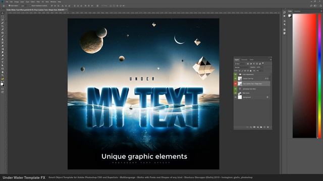 How to Use Underwater Photoshop Text Effect Template смотреть онлайн
