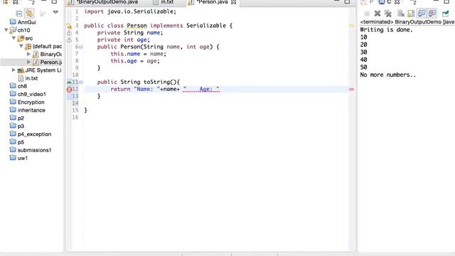 fileIO 7 Read Write Objects in binaryFiles смотреть онлайн