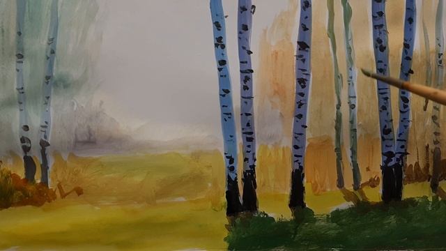 Березки- Birch.Acrylic. Vuqar Mamedov смотреть онлайн