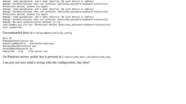 Permission Denied (publickey,password,keyboard-interactive) Error