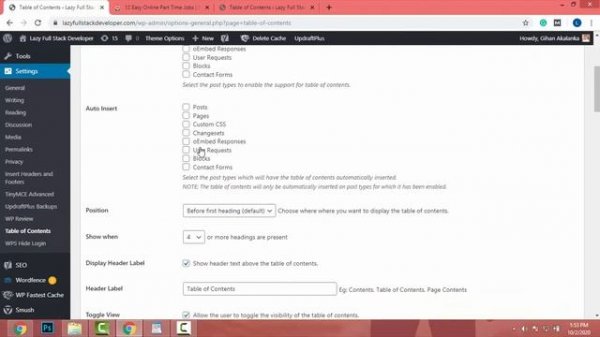 Table of Content WordPress Plugin for All Posts