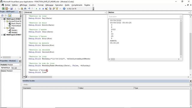 FONCTIONS DATE ET HEURE SUR EXCEL VBA смотреть онлайн