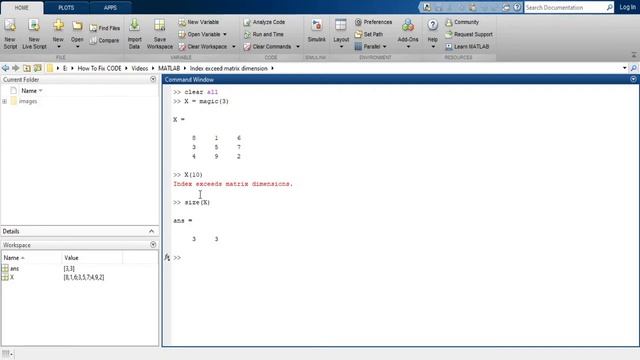 Index exceeds matrix dimension | MATLAB | Error Fixing смотреть онлайн