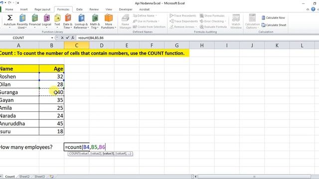 Count Formula in Excel | Sinhala Tutorial смотреть онлайн