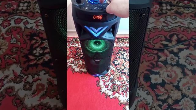 демонстрация колонки Портативная колонка 58см Fumko media Tower 2x15wat аккумулятор 4500mAh смотреть онлайн