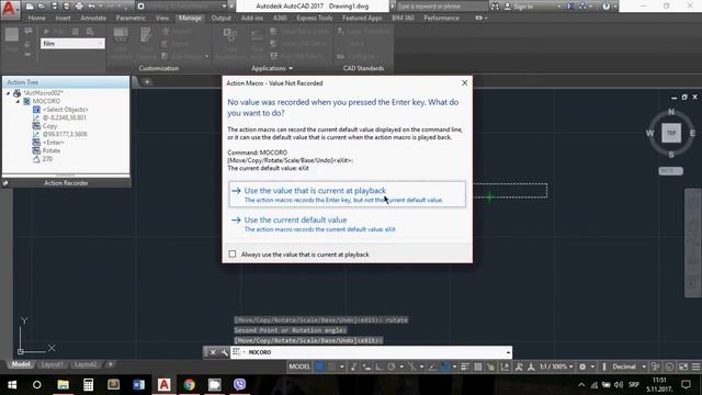 (Dynamic blocks) AutoCAD 2017 - copy and rotate in one function - MOCORO смотреть онлайн