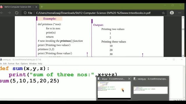 CH-7 VARIABLE LENGTH ARGUMENTS IN PYTHON || 12th STD CS смотреть онлайн