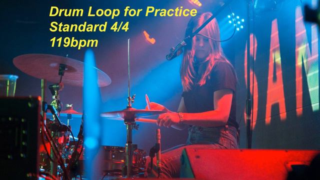 Drum Loop for music learners - 4/4 - 119bpm смотреть онлайн