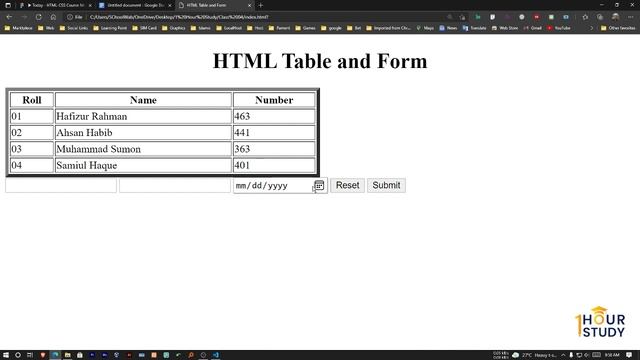 HTML Table and From | HTML-CSS-Bootstrap magical course: Class 4 | 1 Hour Study смотреть онлайн