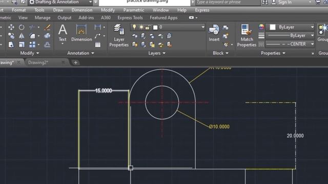 How To Draw Practice 2D Diagram In AutoCAD |HINDI|URDU By Using Line Command & Polyline Command LsN смотреть онлайн