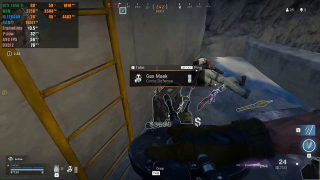 Call of Duty : Warzone GTX 1050 Ti 4GB + i5 12600K смотреть онлайн